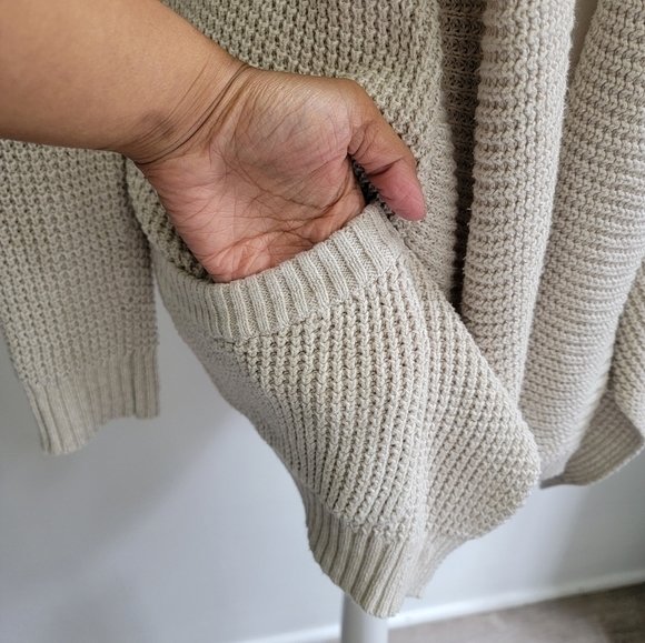 MONK & LOU 》Open Front Oversized Knit Cardigan - Picture 3 of 8